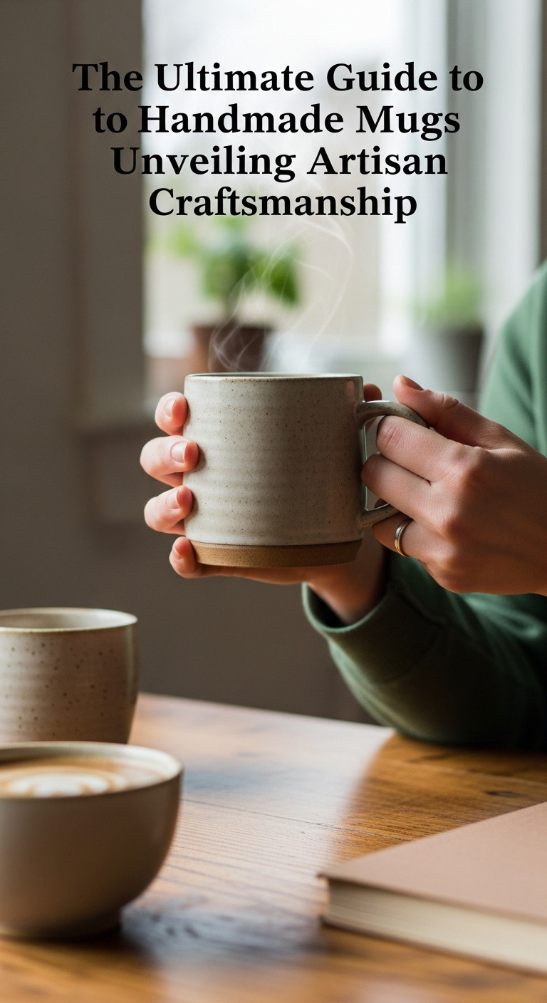 Hands gently hold an earthy handmade stoneware mug, highlighting smooth foot, secure handle, and even glaze. Cozy home coffee mug.