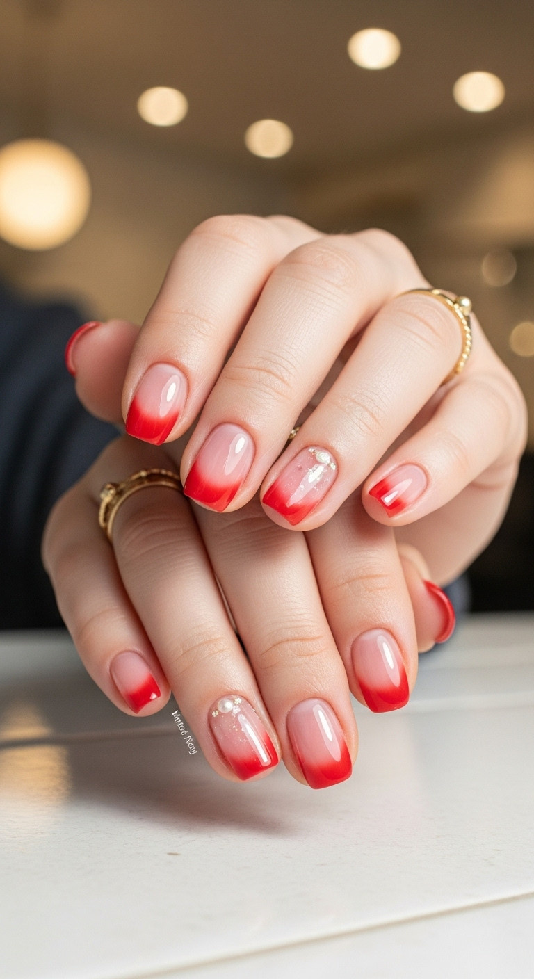 ModernRedAuraNailsShortGlossyEtherealGlowPinterestStyle