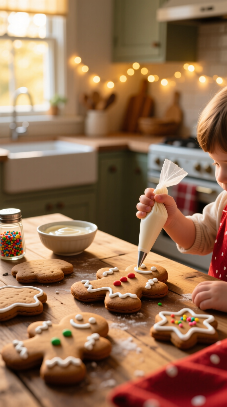 Close-up of a child's hands placing a colorful teddy bear into a cardboard box, symbolizing holiday toy donation.