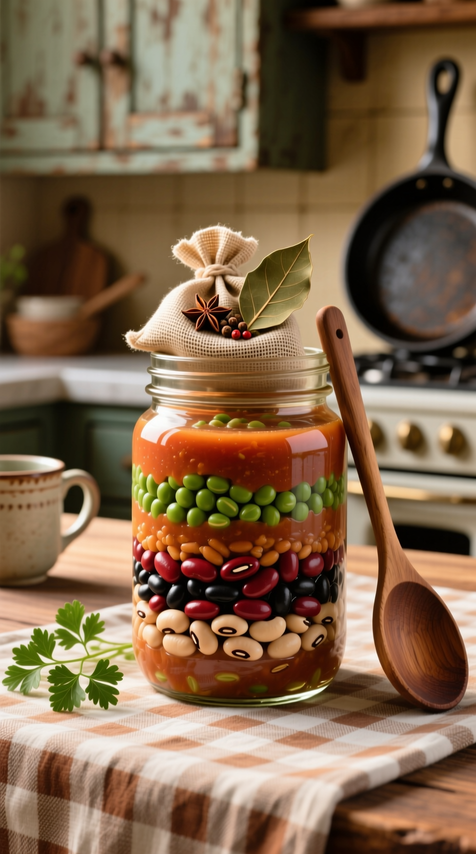 Elegant glass jar filled with homemade sweet and spicy holiday nuts, a perfect edible gift for the season.