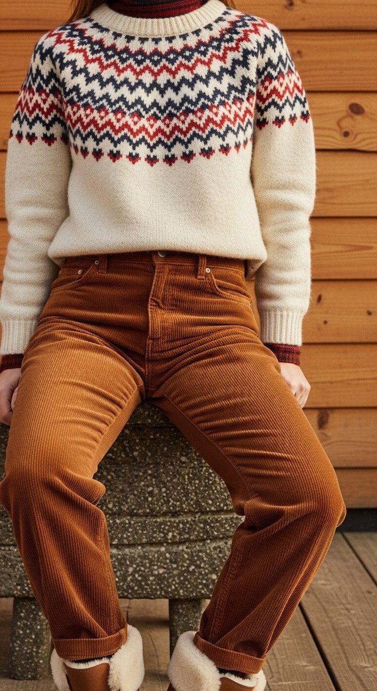 Elegant holiday outfit featuring a deep burgundy velvet long-sleeve top paired with black wide-leg trousers.