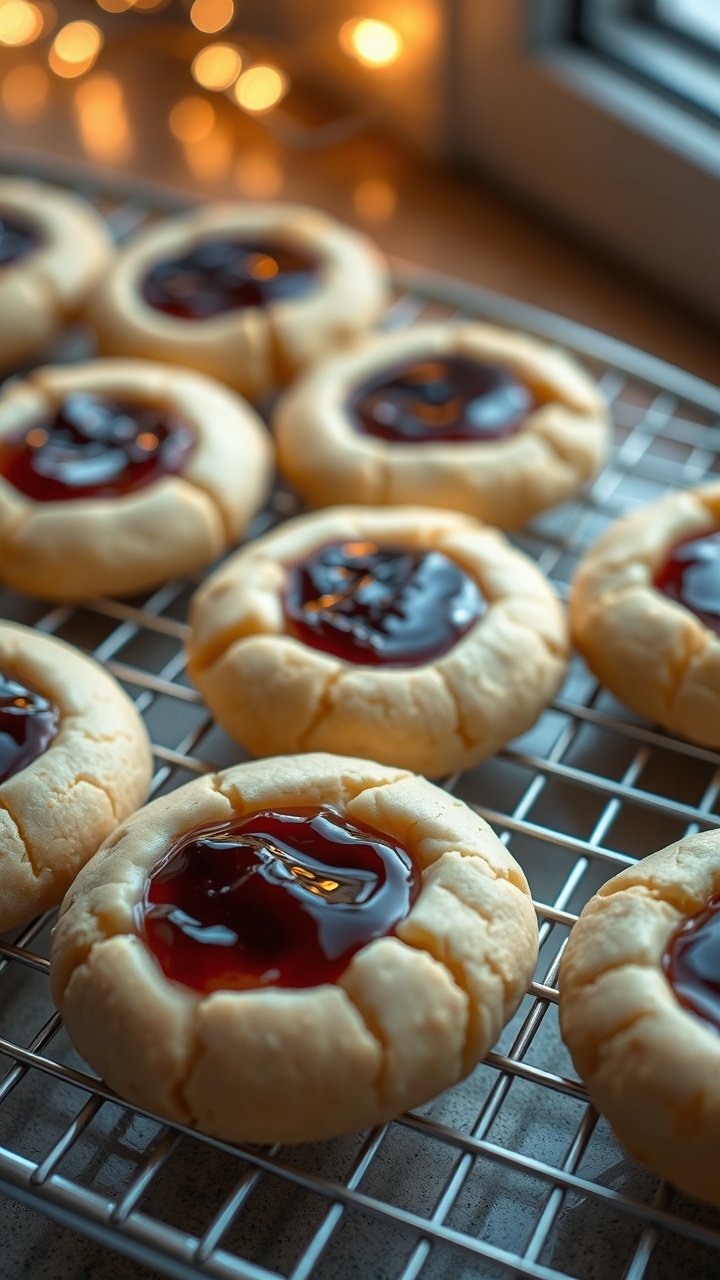 Healthy breakfast yogurt parfait layered with granola and a vibrant swirl of Christmas jam in a clear glass on marble.