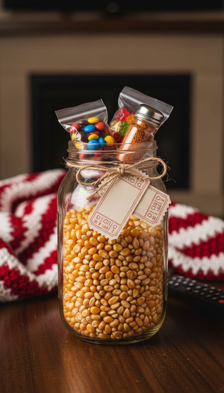 Top-down flat lay of homemade lavender bath salts in a glass jar with a wooden scoop and dried lavender.