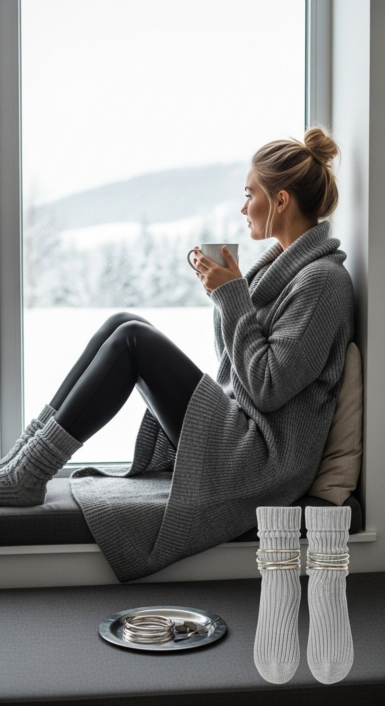 Woman in a vibrant red A-line midi dress joyfully twirls in an entryway during a festive holiday party celebration.