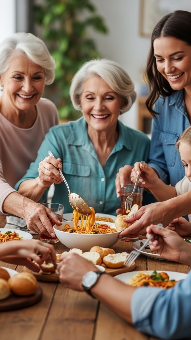 Adult reading a Valentine's Day storybook to two attentive children on a cozy rug in warm lighting