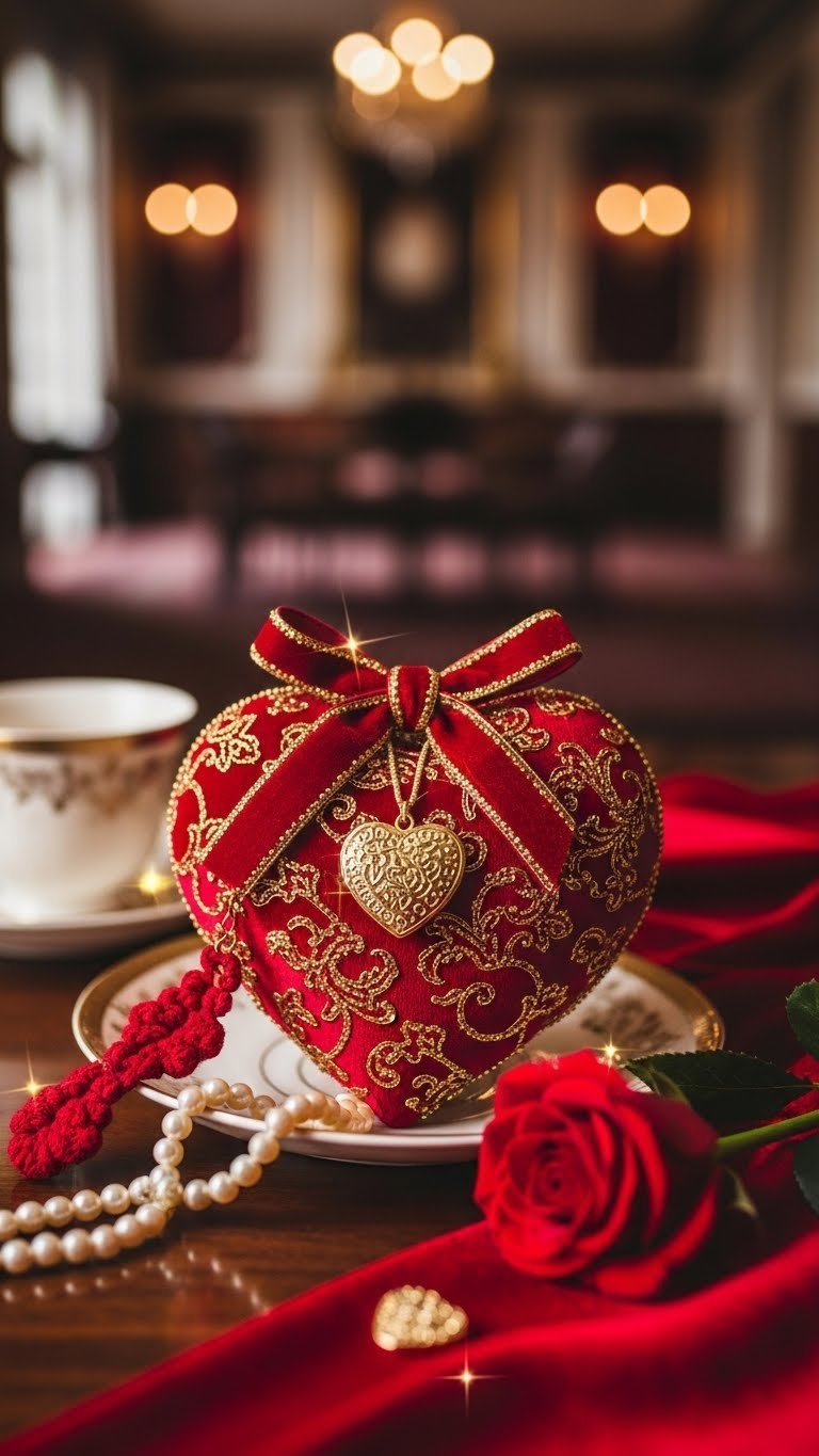 Elegant red and gold opulence wallpaper featuring crimson velvet textures and intricate gold filigree patterns