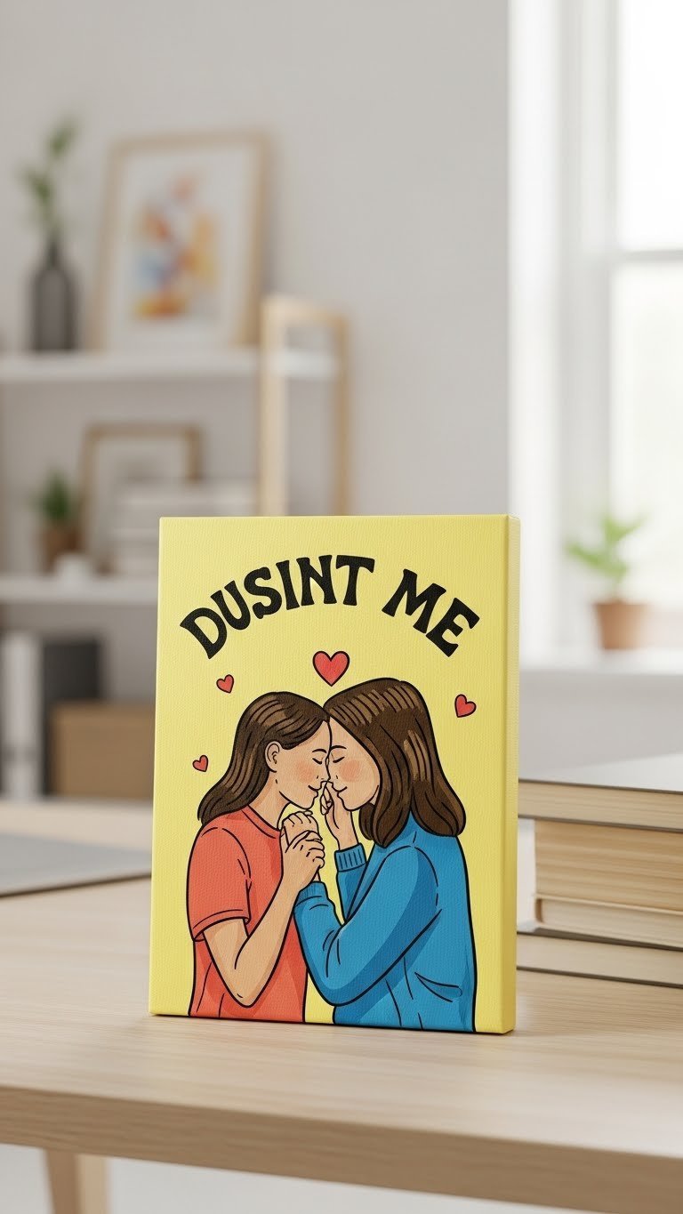 Whimsical cartoon illustration canvas depicting humorous characters with bright primary colors and playful expressions.