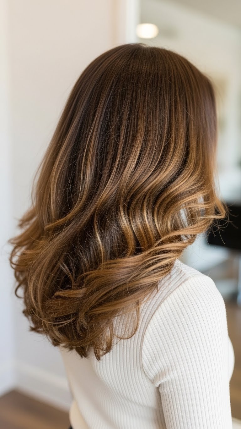 Voluminous professional blowout on fine medium length hair with body and movement